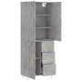 Aparador alto madera contrachapada gris hormigón 69,5x34x180 cm de , Aparadores - Ref: Foro24-3196007, Precio: 163,13 €, Desc...