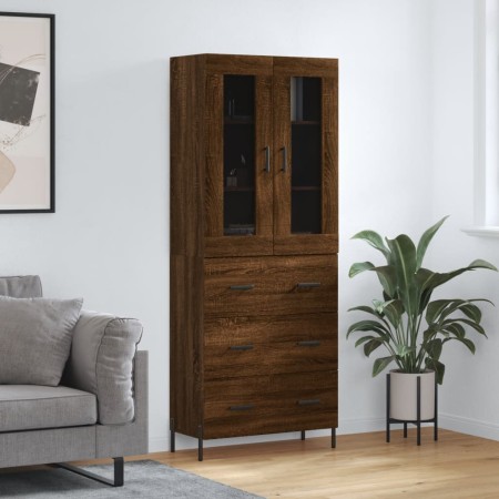Aparador alto madera contrachapada marrón roble 69,5x34x180 cm de , Aparadores - Ref: Foro24-3198416, Precio: 205,10 €, Descu...