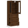 Aparador alto madera contrachapada marrón roble 69,5x34x180 cm de , Aparadores - Ref: Foro24-3198416, Precio: 205,10 €, Descu...
