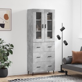 Aparador alto madera contrachapada gris hormigón 69,5x34x180 cm de , Aparadores - Ref: Foro24-3198421, Precio: 167,77 €, Desc...