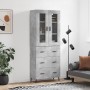 Aparador alto madera contrachapada gris hormigón 69,5x34x180 cm de , Aparadores - Ref: Foro24-3198421, Precio: 167,77 €, Desc...