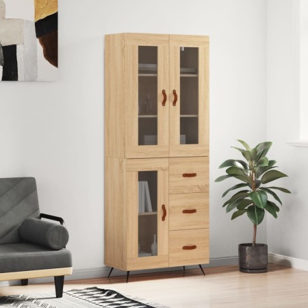 Aparador alto madera contrachapada color roble 69,5x34x180 cm von , Sideboards - Ref: Foro24-3198572, Preis: 171,78 €, Rabatt: %