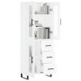 Aparador alto madera contrachapada blanco 69,5x34x180 cm by , Sideboards - Ref: Foro24-3198617, Price: 193,35 €, Discount: %