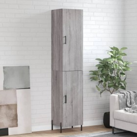 Aparador alto madera contrachapada gris Sonoma 34,5x34x180 cm by , Sideboards - Ref: Foro24-3198799, Price: 108,94 €, Discoun...