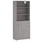 Aparador alto madera contrachapada gris sonoma 69,5x34x180 cm de , Aparadores - Ref: Foro24-3190011, Precio: 147,63 €, Descue...