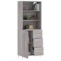 Aparador alto madera contrachapada gris sonoma 69,5x34x180 cm de , Aparadores - Ref: Foro24-3190011, Precio: 147,63 €, Descue...