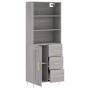 Aparador alto madera contrachapada gris sonoma 69,5x34x180 cm de , Aparadores - Ref: Foro24-3190011, Precio: 147,63 €, Descue...