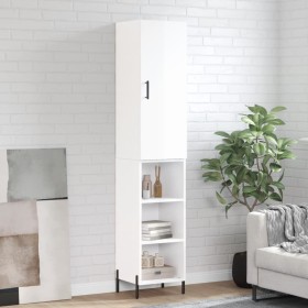 Aparador alto madera contrachapada blanco brillo 34,5x34x180 cm by , Sideboards - Ref: Foro24-3198987, Price: 101,24 €, Disco...
