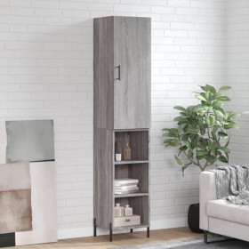 Aparador alto madera contrachapada gris Sonoma 34,5x34x180 cm von , Sideboards - Ref: Foro24-3198991, Preis: 95,00 €, Rabatt: %