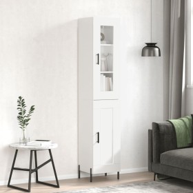 Aparador alto madera contrachapada blanco brillo 34,5x34x180 cm by , Sideboards - Ref: Foro24-3199499, Price: 118,58 €, Disco...