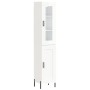 Aparador alto madera contrachapada blanco brillo 34,5x34x180 cm by , Sideboards - Ref: Foro24-3199499, Price: 118,58 €, Disco...