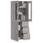 Aparador alto madera contrachapada gris sonoma 69,5x34x180 cm de , Aparadores - Ref: Foro24-3198655, Precio: 176,07 €, Descue...