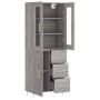Aparador alto madera contrachapada gris sonoma 69,5x34x180 cm de , Aparadores - Ref: Foro24-3198655, Precio: 176,07 €, Descue...