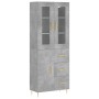 Aparador alto madera contrachapada gris hormigón 69,5x34x180 cm von , Sideboards - Ref: Foro24-3198461, Preis: 171,90 €, Raba...