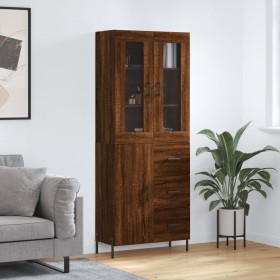 Aparador alto madera contrachapada marrón roble 69,5x34x180 cm de , Aparadores - Ref: Foro24-3198480, Precio: 203,70 €, Descu...