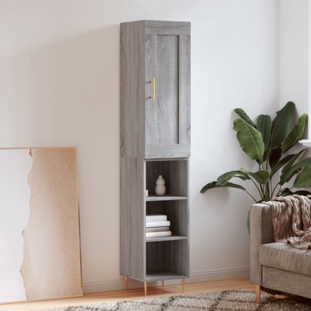 Aparador alto madera contrachapada gris Sonoma 34,5x34x180 cm de , Aparadores - Ref: Foro24-3200319, Precio: 89,25 €, Descuen...
