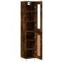 Aparador de madera contrachapada roble ahumado 34,5x34x180 cm de , Aparadores - Ref: Foro24-3199486, Precio: 102,98 €, Descue...