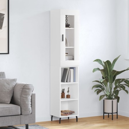 Aparador alto madera contrachapada blanco 34,5x34x180 cm by , Sideboards - Ref: Foro24-3199377, Price: 96,06 €, Discount: %