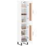 Aparador alto madera contrachapada blanco brillo 34,5x34x180 cm by , Sideboards - Ref: Foro24-3200475, Price: 116,16 €, Disco...