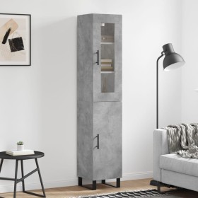 Aparador de madera contrachapada gris hormigón 34,5x34x180 cm de , Aparadores - Ref: Foro24-3199197, Precio: 119,09 €