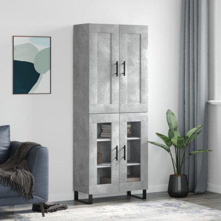 Aparador alto madera contrachapada gris hormigón 69,5x34x180 cm von , Sideboards - Ref: Foro24-3199645, Preis: 153,73 €, Raba...