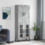 Aparador alto madera contrachapada gris hormigón 69,5x34x180 cm von , Sideboards - Ref: Foro24-3199645, Preis: 153,73 €, Raba...
