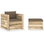 Muebles de jardín 2 piezas con cojines madera impregnada verde von , Gartensets - Ref: Foro24-3074539, Preis: 177,95 €, Rabat...