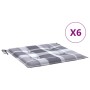 Cojines de silla de jardín 6 uds tela a cuadros gris 40x40x3 cm by , Cushions for chairs and sofas - Ref: Foro24-314037, Pric...