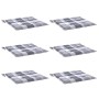 Cojines de silla de jardín 6 uds tela a cuadros gris 40x40x3 cm by , Cushions for chairs and sofas - Ref: Foro24-314037, Pric...
