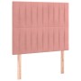 Cama box spring con colchón terciopelo rosa 100x200 cm