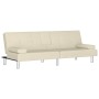 Sofá cama con portavasos cuero sintético color crema von , Sofas - Ref: Foro24-351927, Preis: 321,39 €, Rabatt: %