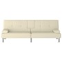 Sofá cama con portavasos cuero sintético color crema von , Sofas - Ref: Foro24-351927, Preis: 321,39 €, Rabatt: %