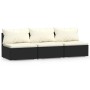 Sofá de 3 plazas con cojines ratán sintético negro von , Gartensets - Ref: Foro24-317495, Preis: 416,58 €, Rabatt: %