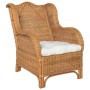 Sofá con cojín ratán natural y lino marrón claro by , Sofas - Ref: Foro24-325465, Price: 271,16 €, Discount: %