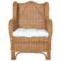 Sofá con cojín ratán natural y lino marrón claro by , Sofas - Ref: Foro24-325465, Price: 271,16 €, Discount: %