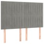 Cama box spring con colchón terciopelo gris claro 140x190 cm
