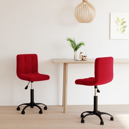 Sillas de comedor giratorias 2 uds terciopelo rojo vino tinto von , Essstühle - Ref: Foro24-334373, Preis: 111,27 €, Rabatt: %