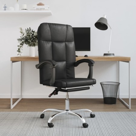 Silla de oficina reclinable cuero sintético negro de , Sillas de oficina - Ref: Foro24-349639, Precio: 103,47 €, Descuento: %