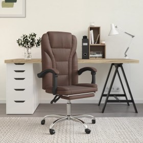 Silla de oficina reclinable cuero sintético marrón de , Sillas de oficina - Ref: Foro24-349698, Precio: 113,29 €, Descuento: %