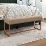 Banco de terciopelo beige 110x36x45 cm von , Bänke für Hallen und Lager - Ref: Foro24-350604, Preis: 133,25 €, Rabatt: %