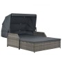 Tumbona para 2 personas con toldo ratán sintético gris by , Outdoor beds - Ref: Foro24-44825, Price: 671,03 €, Discount: %