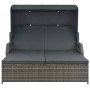 Tumbona para 2 personas con toldo ratán sintético gris by , Outdoor beds - Ref: Foro24-44825, Price: 671,03 €, Discount: %