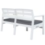Banco de jardín 2 plazas con cojines 133 cm plástico blanco de , Bancos de jardín - Ref: Foro24-45622, Precio: 216,03 €, Desc...