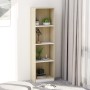Estantería 4 niveles contrachapada blanca y Sonoma 40x24x142 cm de , Librerías y estanterías - Ref: Foro24-800842, Precio: 73...