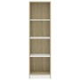 Estantería 4 niveles contrachapada blanca y Sonoma 40x24x142 cm de , Librerías y estanterías - Ref: Foro24-800842, Precio: 73...