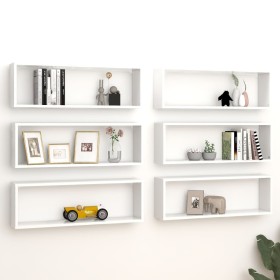 Estantes cubo de pared 6 uds contrachapado blanco 80x15x26,5 cm von , Regale und Regale - Ref: Foro24-807108, Preis: 66,11 €,...