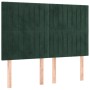 Cama box spring con colchón terciopelo verde oscuro 140x190 cm
