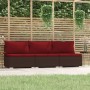Sofá de jardín de 3 plazas con cojines ratán sintético marrón von , Gartensets - Ref: Foro24-317550, Preis: 385,59 €, Rabatt: %