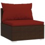 Sofá de jardín de 3 plazas con cojines ratán sintético marrón von , Gartensets - Ref: Foro24-317550, Preis: 385,59 €, Rabatt: %