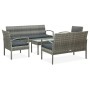 Set de muebles de jardín 5 pzas y cojines ratán sintético gris de , Conjuntos de jardín - Ref: Foro24-45790, Precio: 337,44 €